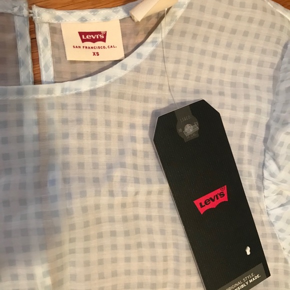 Levi’s | Tired Midi Dress Blue and White Plaid - Picture 3 of 6